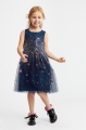 tyttöjen juhlamekko, Ismena sininen mekko, paljettikoristeltu mekko, tiulimekot, juhlavaatteet lapsille, lastenmuoti, prinsessamekot, lastenvaatteet, erikoistilaisuudet vaatteet