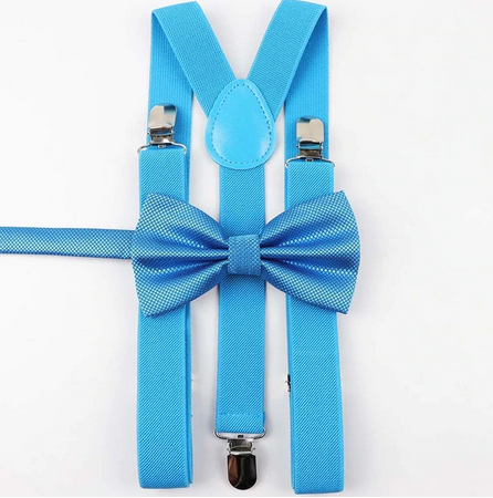 Taaperon Tyylikäs Sininen Henkselit-Rusetti Setti