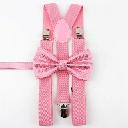 Taaperon Vaaleanpunainen Henkselit-Rusetti Setti