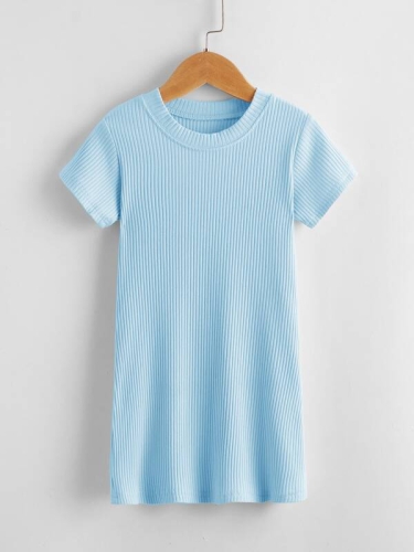 Eve Sky Blue Lasten Puuvillamekko