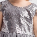 tyttöjen juhlamekko, Chloe Elegance, tyylikäs lasten mekko, paljettikoristeltu tyttöjen mekko, harmaa juhlamekko lapsille, lastenvaatteet juhliin, tyttöjen mekot häihin, tyttöjen syntymäpäivämekko, lasten ehtoollismekko