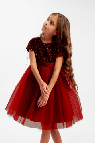 Tyylikäs Elisa Juhlapuku Tytöille Punaisena
