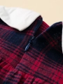 lasten juhlamekko, punainen mekko, tyttöjen flanellimekko, Malvina Elegance, juhlamekko tytöille, mekko häihin, mekko ristiäisiin, syntymäpäivämekko lapsille, tyttöjen mekko 3-24 kk, elegantti lastenvaate