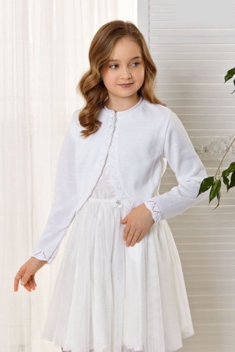 lasten bolero, kermanvalkoinen bolero, juhlava lastenvaatetus, lämmin bolero, korkealaatuinen lastenvaatetus, tyttöjen bolero, tyttöjen juhlavaatteet, elegantti lastenvaatetus, bolero 5-14-vuotiaille