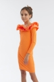Mirelle-vierailumekko, nuoren neidin juhlamekko, oranssi juhlamekko, eleganssi tyttöjen mekko, lasten juhlapuvut, tyttöjen viralliset mekot