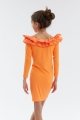 Mirelle-vierailumekko, nuoren neidin juhlamekko, oranssi juhlamekko, eleganssi tyttöjen mekko, lasten juhlapuvut, tyttöjen viralliset mekot