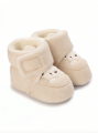 vauvan kengät, lämpimät vauvakengät, talvikengät vauvoille, beige vauvakengät, pehmeät vauvan kengät, vauvakengät tarranauhalla