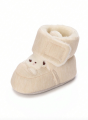 vauvan kengät, lämpimät vauvakengät, talvikengät vauvoille, beige vauvakengät, pehmeät vauvan kengät, vauvakengät tarranauhalla
