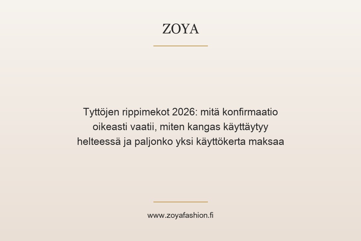 Tyttöjen rippimekot 2026: mitä konfirmaatio oikeasti vaatii, miten kangas käyttäytyy helteessä ja paljonko yksi käyttökerta maksaa