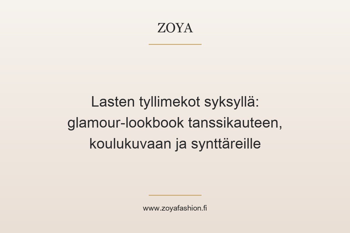Lasten tyllimekot syksyllä: glamour-lookbook tanssikauteen, koulukuvaan ja synttäreille